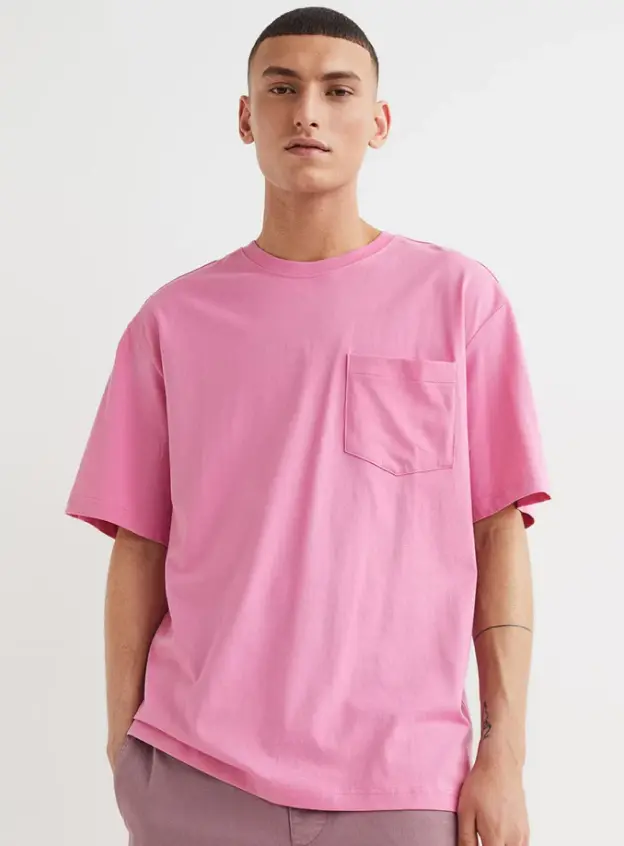 Pembe Cepli Oversize Tişört