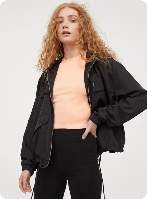 Siyah Oversize Rüzgarlık