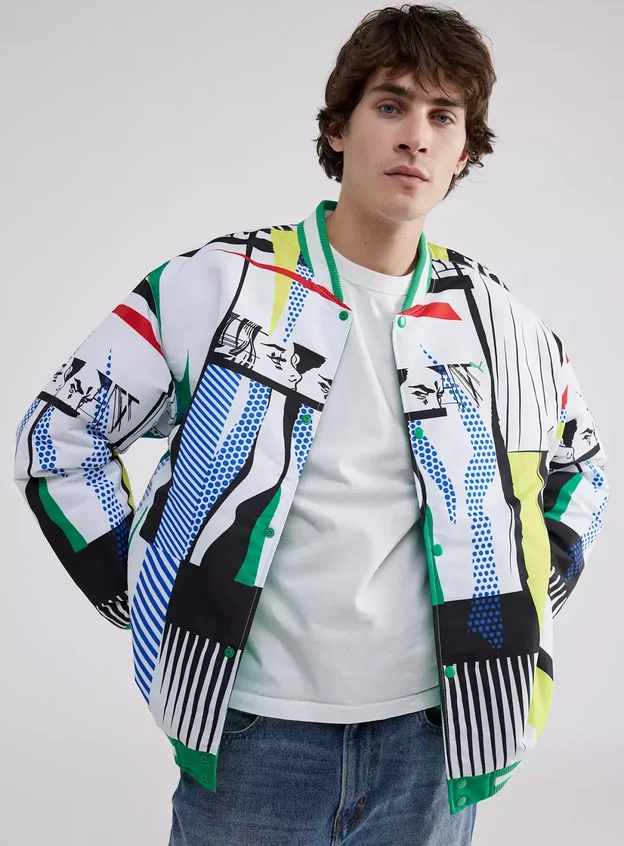 Grafik Desenli Oversize Ceket