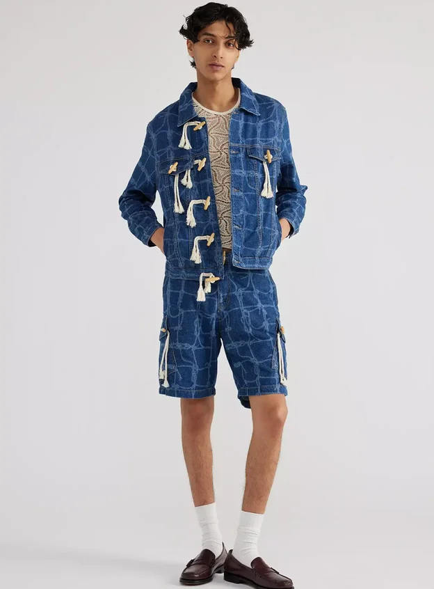 Halat Detaylı Denim Ceket